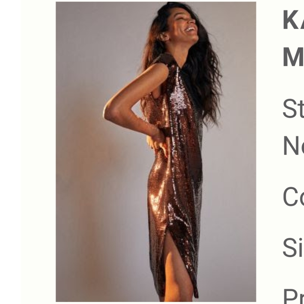Maeve Kara sequined mini dress sz XL bronze